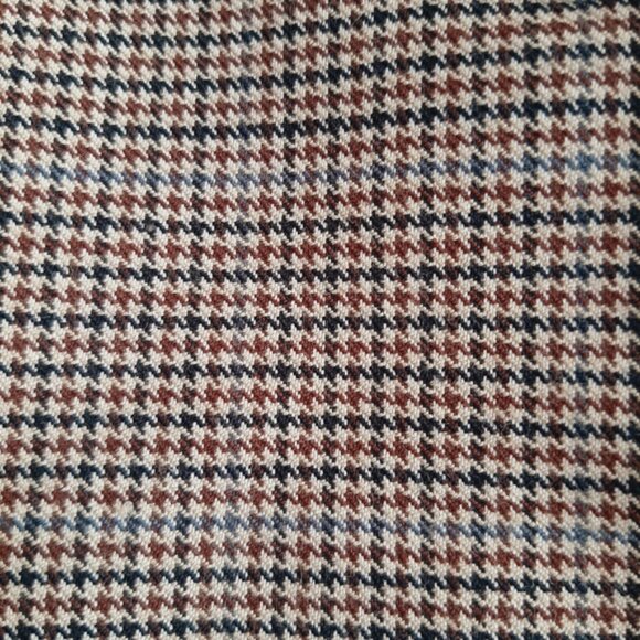 PURE Alfred Sung Plaid Houndstooth Blazer Jacket Tan Cream Sz S - Picture 7 of 15